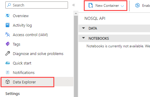 Data Explorer selection